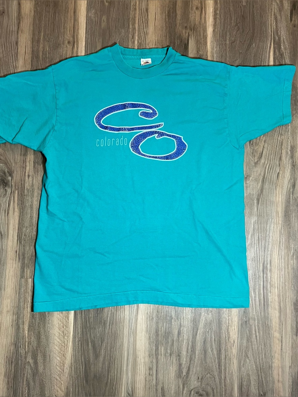 Vintage 90s Colorado T-Shirt Mens XL Single Stitch Blue Graphic Cotton